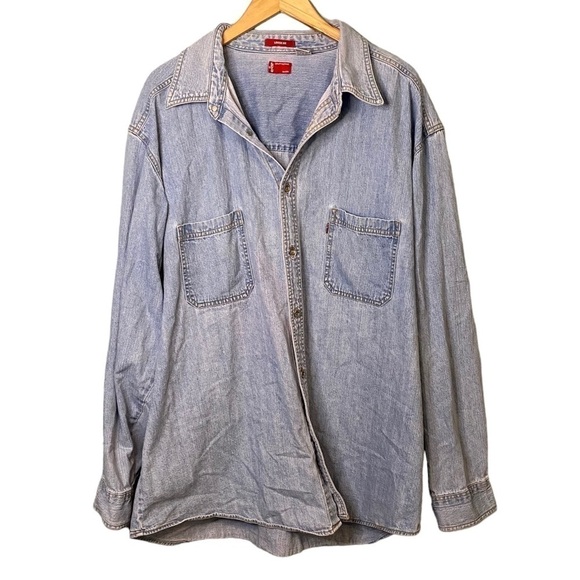 Levi's Men's Button Up Denim Loose Fit Shacket Jacket Size XXL - Picture 1 of 8